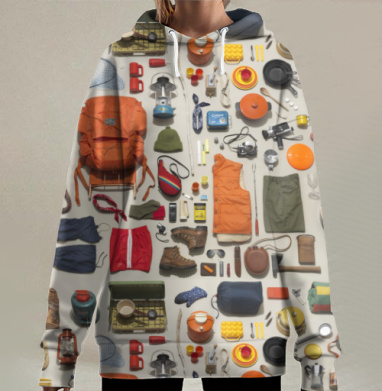 Снаряжение для масштабного похода и кемпинга, Hoodie Long Oversize 3D