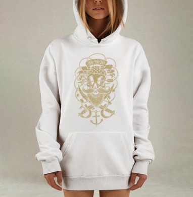 Винтажный пиратский череп с усами и саблями, Hoodie Mjhigh Dig, оверсайз, утепленная
