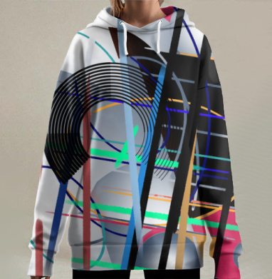 Абстрактная инсталяция, Hoodie Long Oversize 3D