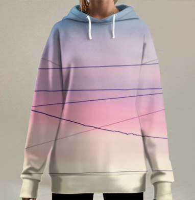 Акварельные провода, Hoodie Long Oversize 3D