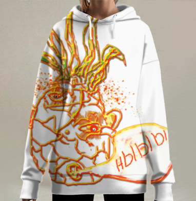 Ананас фрик, Hoodie Long Oversize 3D
