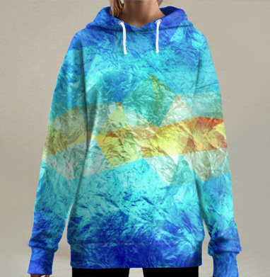 Абстрактная композиция «Дуэт Стихий», Hoodie Long Oversize 3D