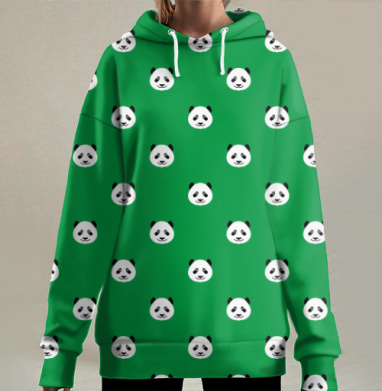Бамбуковые мишки, Hoodie Long Oversize 3D