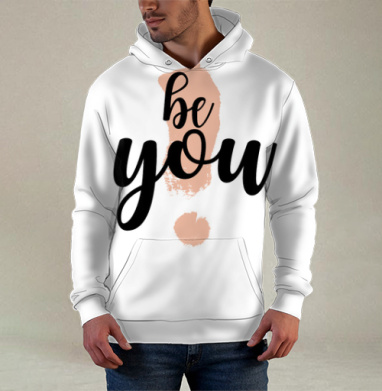 Be you / Будь собой, Худи / Мужская / С карманом / 3D