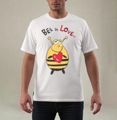 Bee in Love / Влюбленная пчела, Футболка мужская REGULAR белая