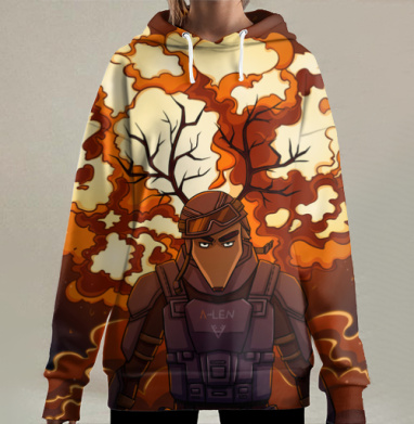 Боевой Олень, Hoodie Long Oversize 3D