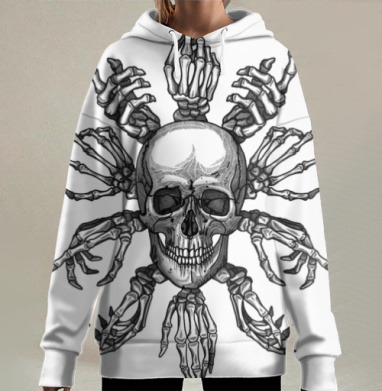 Череп-Шива, Hoodie Long Oversize 3D