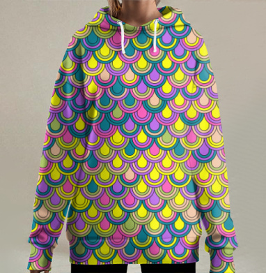 Чешуйчатый, Hoodie Long Oversize 3D