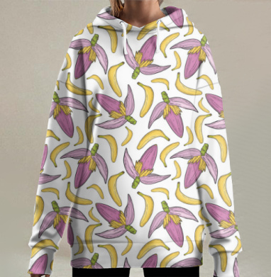 Цветок банана, Hoodie Long Oversize 3D