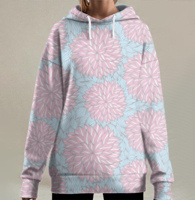 Цветы, Hoodie Long Oversize 3D