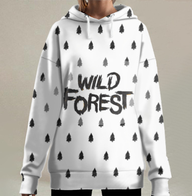Дикий лес, Hoodie Long Oversize 3D
