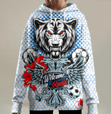 Добро пожаловать в Россию, Hoodie Long Oversize 3D