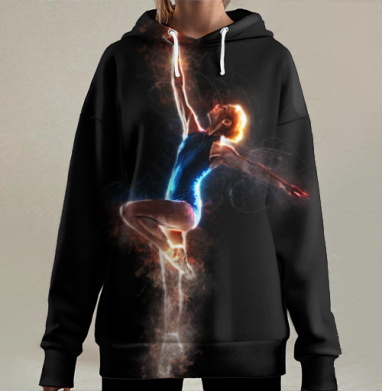 Энергия танца грация устремленность тела, Hoodie Long Oversize 3D