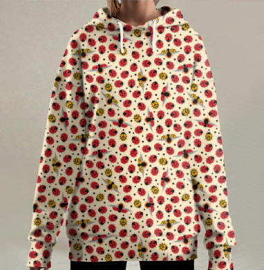 Эскадрилья божьих коровок, Hoodie Long Oversize 3D