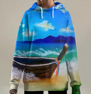 Эх, море, Hoodie Long Oversize 3D