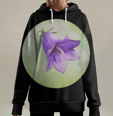 Фиолетовый колокольчик, Hoodie Long Oversize 3D