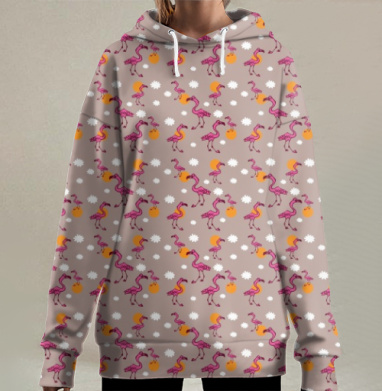 Фламингоууу, Hoodie Long Oversize 3D