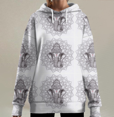 Ганеша друг, Hoodie Long Oversize 3D
