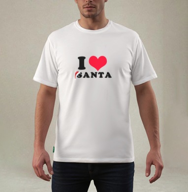 I LOVE SANTA / Я люблю Деда Мороза, Футболка мужская REGULAR белая
