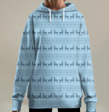 Имитация вязания, Hoodie Long Oversize 3D