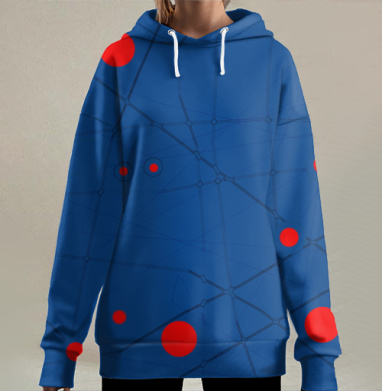 Красные связи в динамичной сети, Hoodie Long Oversize 3D