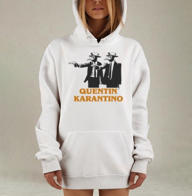 Чумные Доктора с Пистолетами в стиле Тарантино карантино, Hoodie Mjhigh Dig, оверсайз, утепленная