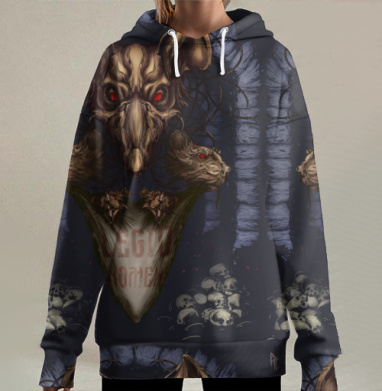 Мрачные легионы крыс и хищных животных Легионы идут, Hoodie Long Oversize 3D