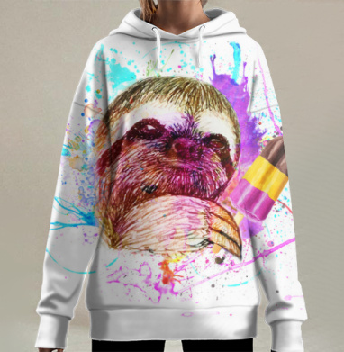 Ленивец, Hoodie Long Oversize 3D