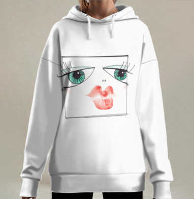 Лицо из соцсети, Hoodie Long Oversize 3D