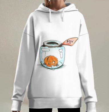 Лис в банке, Hoodie Long Oversize 3D
