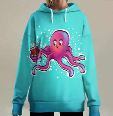 Люблю колу, Hoodie Long Oversize 3D