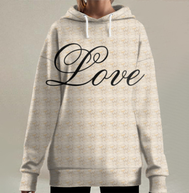 Любовь во всем, Hoodie Long Oversize 3D