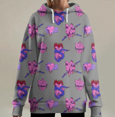 Любовь зла., Hoodie Long Oversize 3D