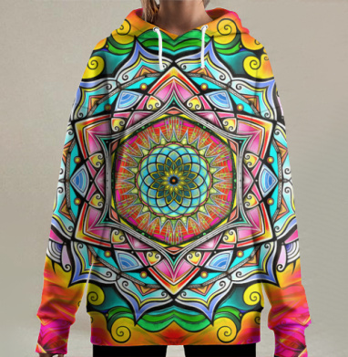 Мандала ХД-Два - обновлённая, Hoodie Long Oversize 3D