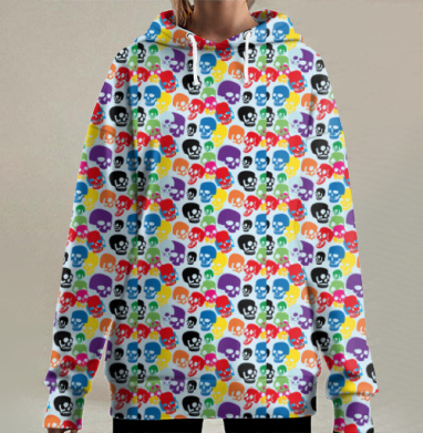 Мертвая голова, Hoodie Long Oversize 3D