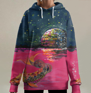 МИФИЧЕСКОЕ ЧУДОВИЩЕ, Hoodie Long Oversize 3D