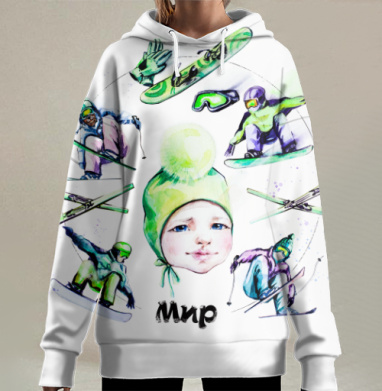 Мир, Hoodie Long Oversize 3D