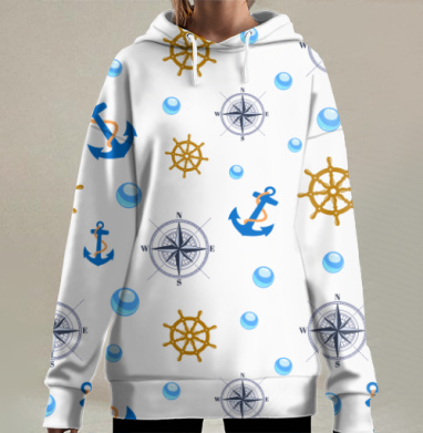 Морская тематика, Hoodie Long Oversize 3D
