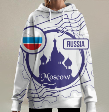 Москва и Россия, Hoodie Long Oversize 3D