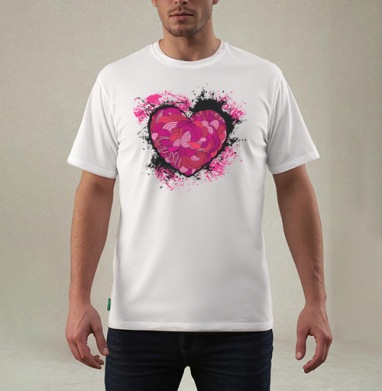 Bold Pulsing Heart / Пульсирующее сердце выражает смелый прекрасный хаос любви, Футболка мужская REGULAR белая