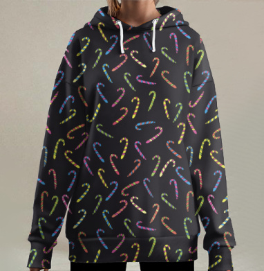 Неоновый Новый год, Hoodie Long Oversize 3D
