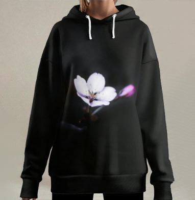 Ночной цветок, Hoodie Long Oversize 3D