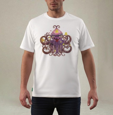 Surreal Octopus / Сюрреалистичный осьминог дружелюбного хаоса трикстер, Футболка мужская REGULAR белая