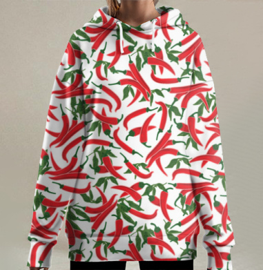 Острый чили перец, Hoodie Long Oversize 3D