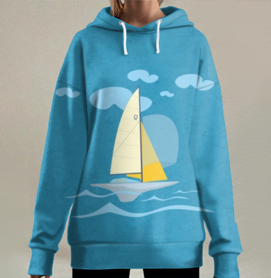 Парусная яхта, Hoodie Long Oversize 3D