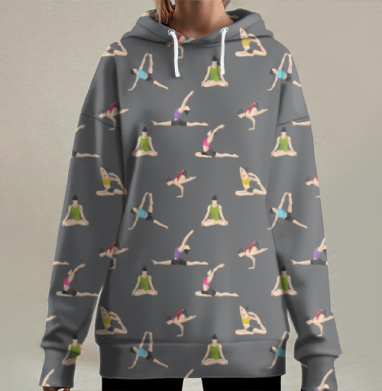 Паттерн йога, Hoodie Long Oversize 3D