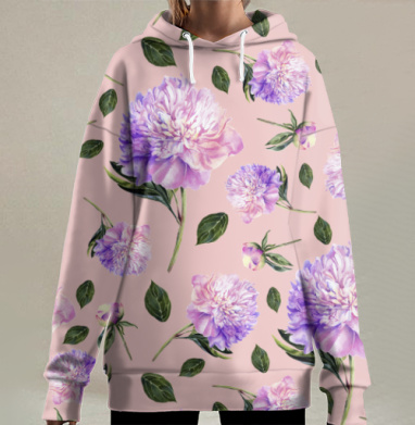 Пионы, Hoodie Long Oversize 3D