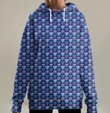 Плетёный паттерн, Hoodie Long Oversize 3D
