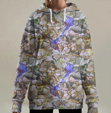Подводные гортензии, Hoodie Long Oversize 3D