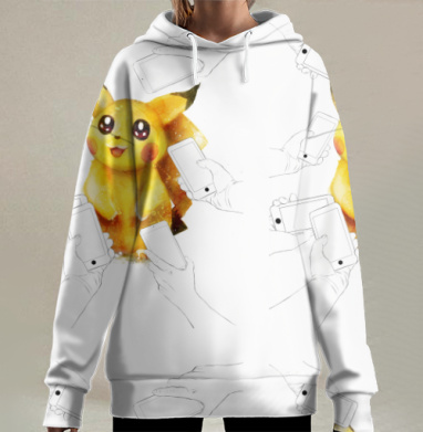 Pokemon, Hoodie Long Oversize 3D